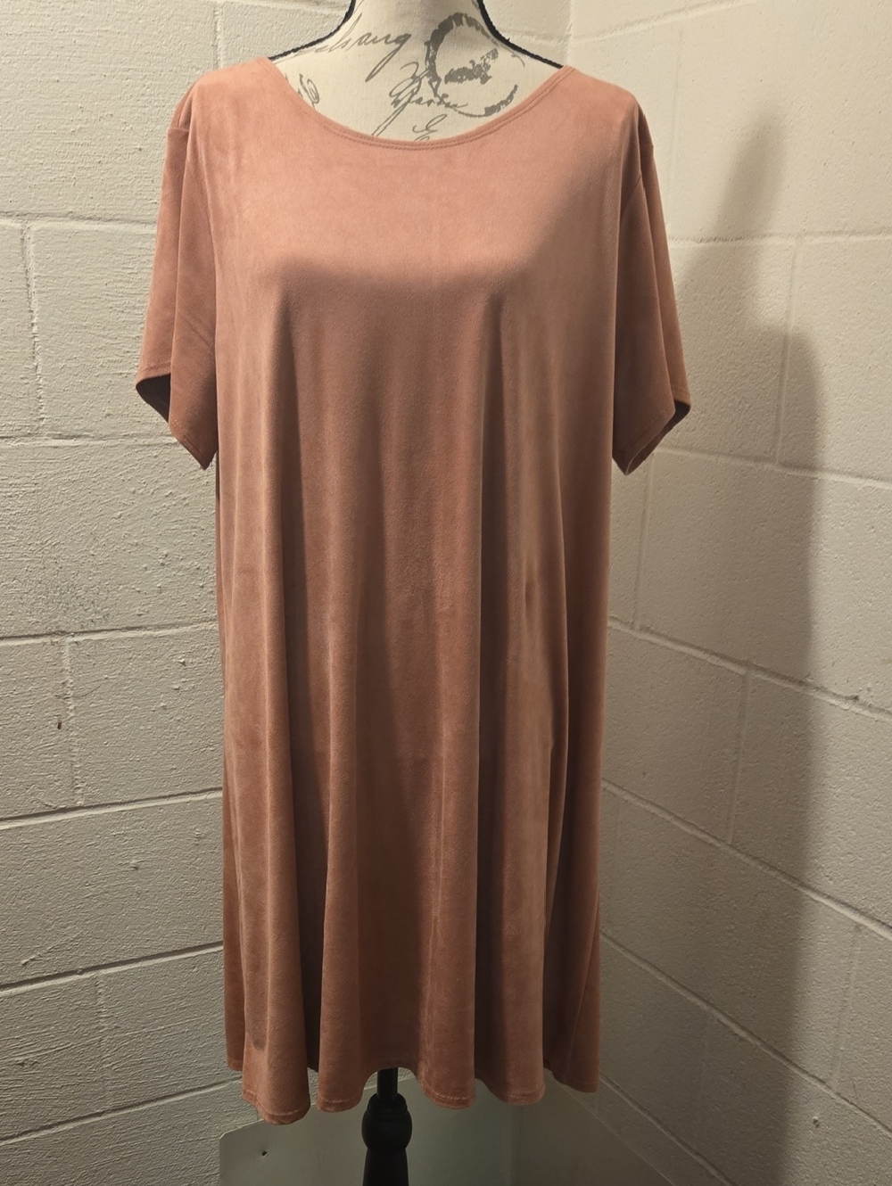 Women's Dusty Rose Short Sleeve Swing Dress
